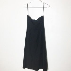 J. Crew Black Strapless Halter Midi Dress